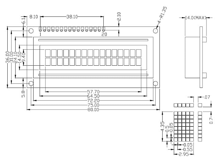 LCD1602A 顯示模組 5V I2C IIC 16x2  LCD 1602 顯示器 液晶 螢幕